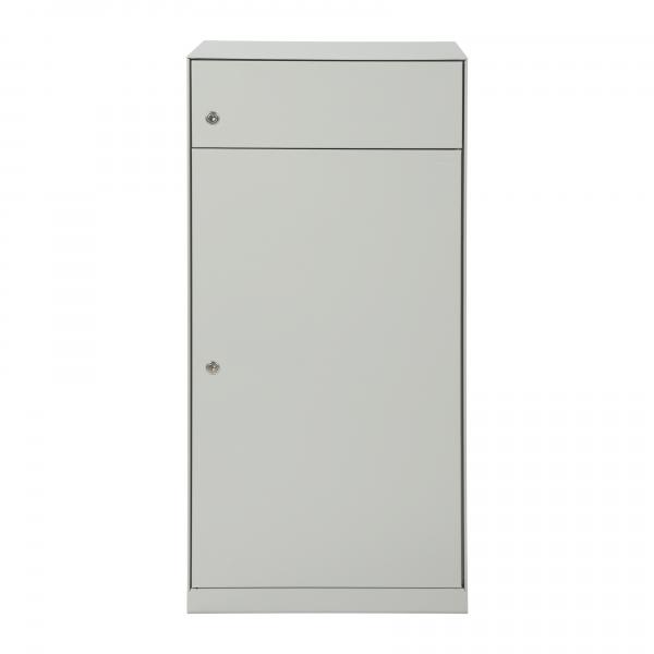 Paketbriefkasten Mefa Cedar 882 Weiß-Aluminium RAL 9006 mit Namensschild